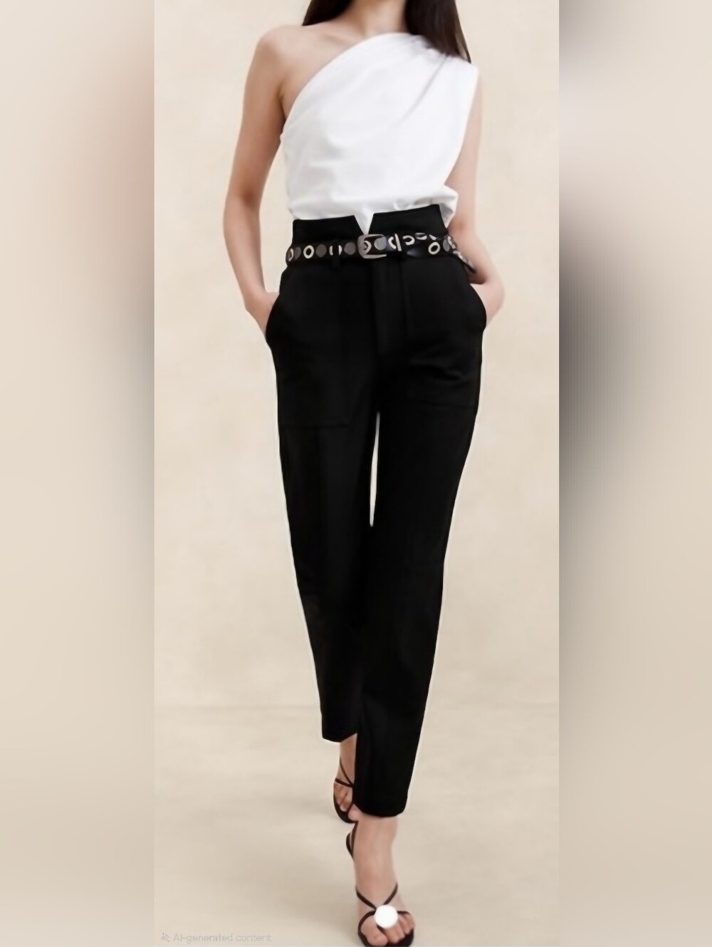 NWT Banana Republic Refined Utility Belted Cropped Pants - Black